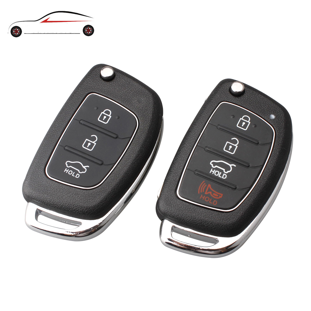 

Replacement 3/4 Buttons Remote Key Fob Car Key Case Cover Styling For Hyundai Ix35 I20 Uncut Blade Key, Black