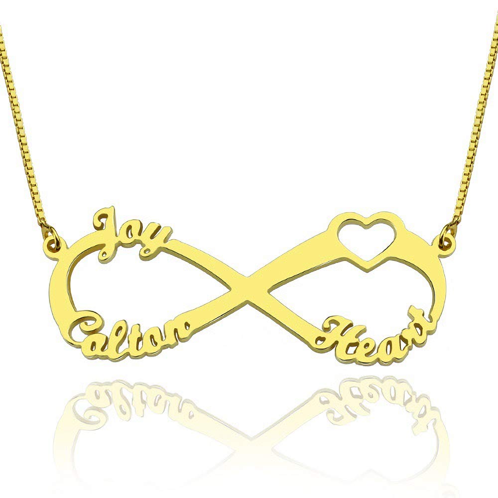 Custom 2 3 4 5 Names on Infinity Pendant Necklace with Alphabet Script Style Any Nameplate for Women Family Jewelry Birthday Gift-image-494879817