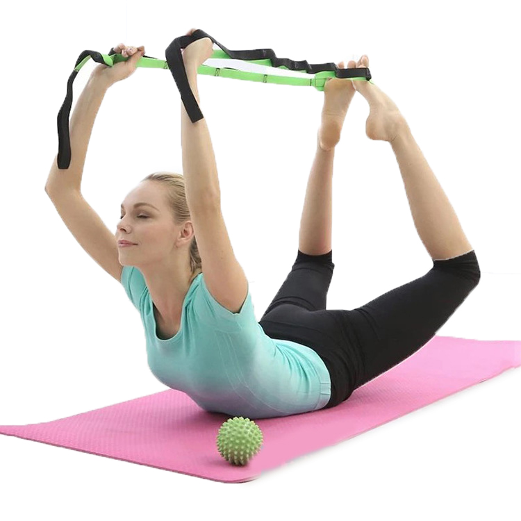 

Yoga Stretch Strap Belt Waist Leg Yoga Strap With Multiple Grip Loops For Physical Therapy Training, Blue