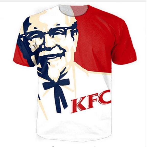 

Newest Fashion Mens/Womans KFC Colonel sanders Summer Style Tees 3D Print Casual T-Shirt Tops Plus Size BB080, As shown