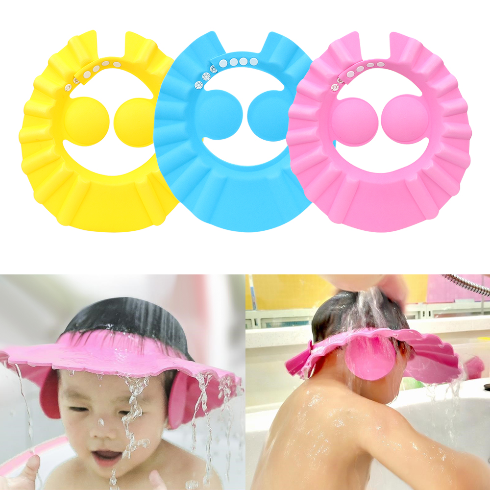 Bathroom Soft Shower Wash Hair Cover Head Cap Hat for Child Toddler Kids Bath FJ