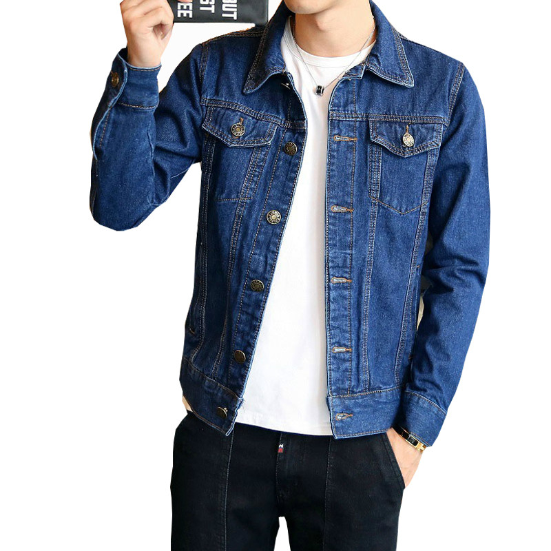 

new denim youth jacket men's hip hop men's retro jacket casual bomber fashion streetwear mens jackets and coats, Black