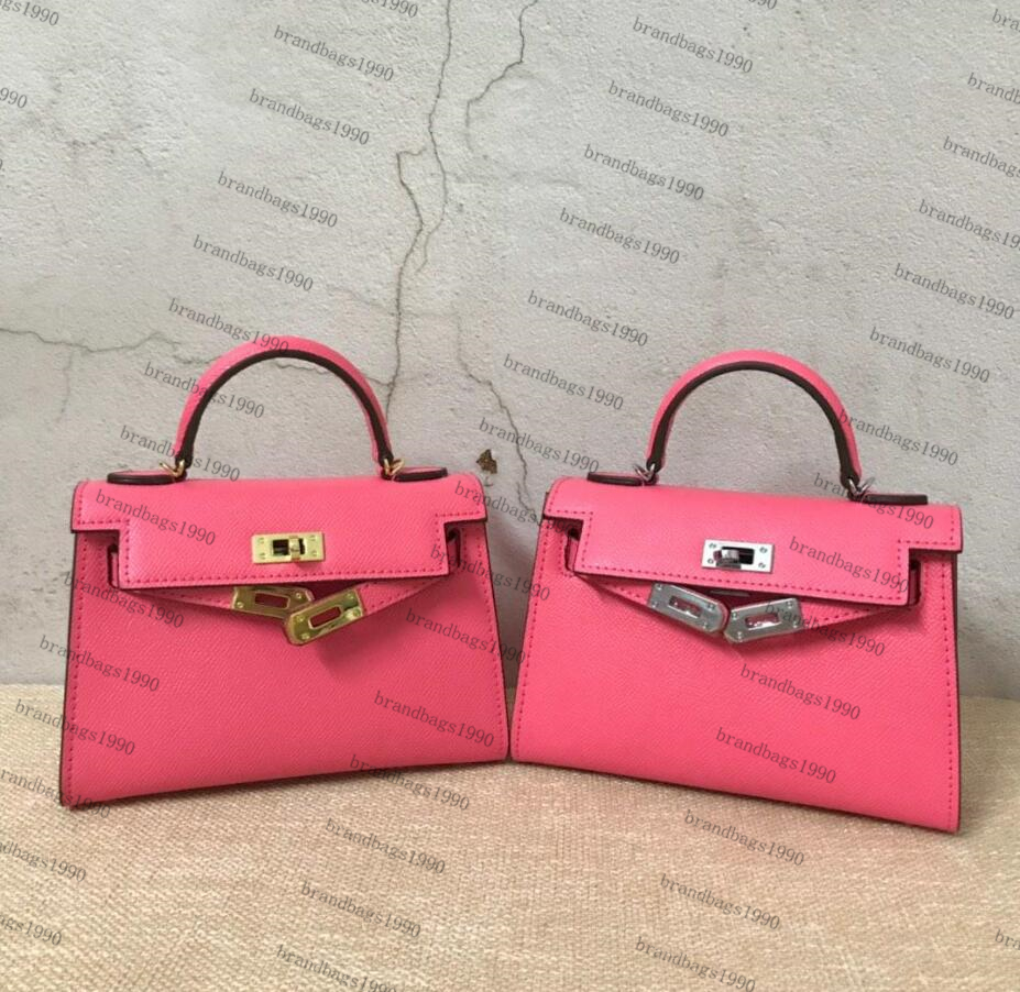 

New Color Pink 22CM Mini Fashion Bags Women Totes Genuine leather bags Shoulder Bag With Lock Scarf Horse Fashion lady Handbag High Quality