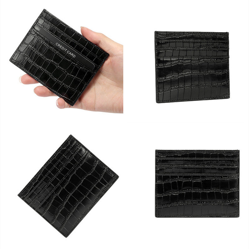 

Genuine Leather RFID Men Wallet Crocodile Pattern Coin Purse Multi-card Position Cowhide Card Holder Mini Slim Compact Wallets, Brown;gray