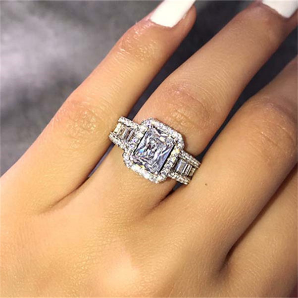 

Square Zircons diamond ring full engagement rings for women jewelry women rings wedding ring will and sandy fashion jewelry