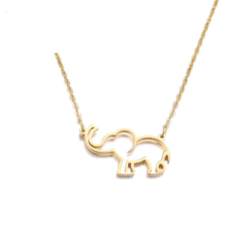 

Stainless Steel Necklace For Women Lover's Origami Elephant Pendant Necklaces For Women Gothic Jewelry Collares De Moda For Women Girls