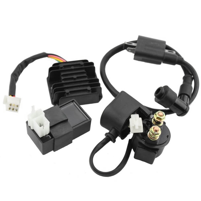 

4Pcs High-Voltage Ignition Coil Ballast Relay Kit For Atv 150Cc 200Cc 250Cc
