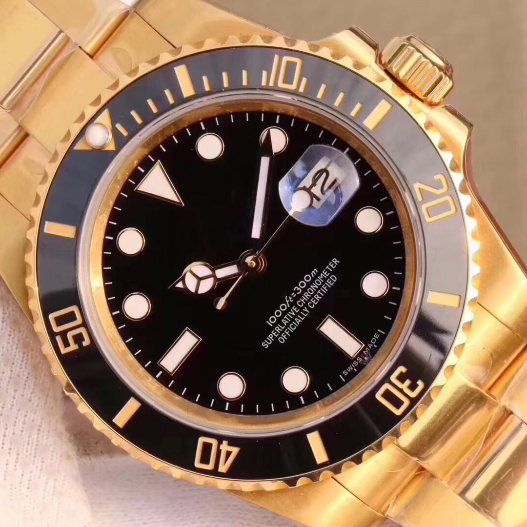 

GD2813 Automatic Mechanical Sapphire Luminous Black Dial 40MM Date Mens Watches Watch Rotatable Ceramic Bezel Yellow Gold Wristwatches