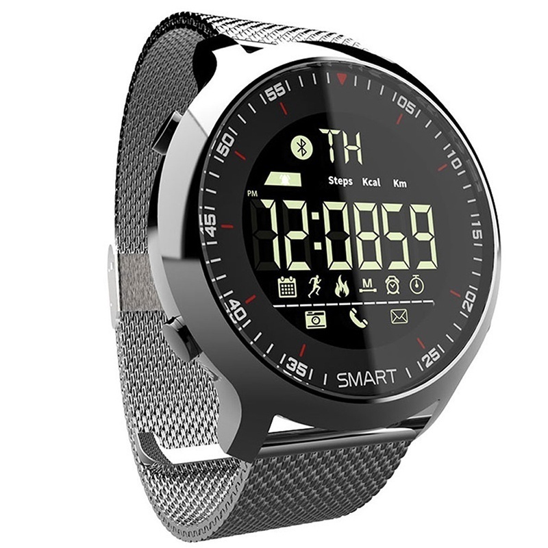 

Wristwatches IP68 Waterproof 5ATM Pedometer Message Reminder Long Standby Time Backlight Fitness Tracker Wristwatch Bracelet smart watch, Black