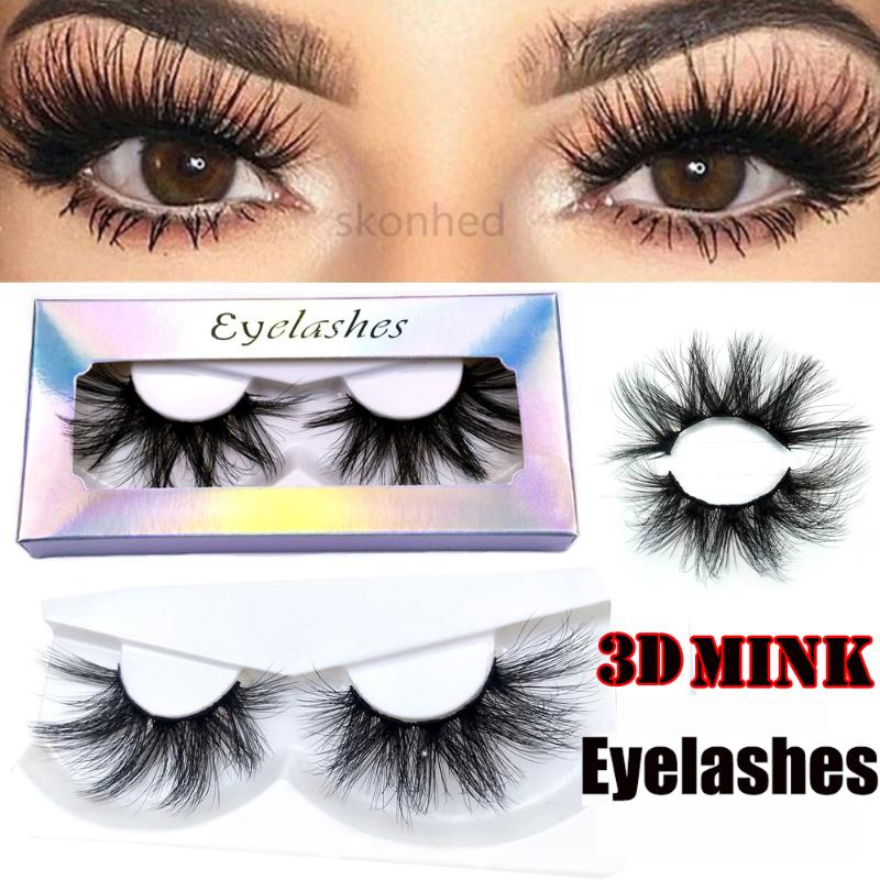 

1 Pair 3D Mink Eyelashes 25mm Handmade Thick Long Mink Lashes Cruelty-free Lightweight False Eyelashes Eye Makeup Tools