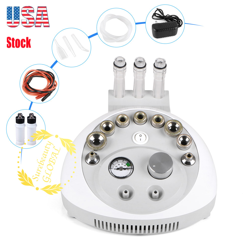 Mini Microdermabrasion diamant multifonction 3 en 1 avec Tube en verre, Machine de beauté pour l'élimination de l'acné du visage, usage domestiqu