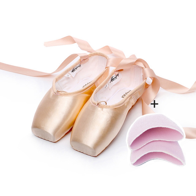 

Hot Ballet Pointe Shoes for Women Ladies Professional Latin Ballet Shoes with Ribbons Professional Dancing Practice, 33