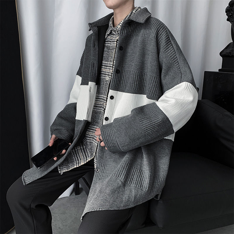 

Men's jacket 2020 spring and summer new handsome and comfortable casual stitching jacket youth personality trend men's clothing, Black