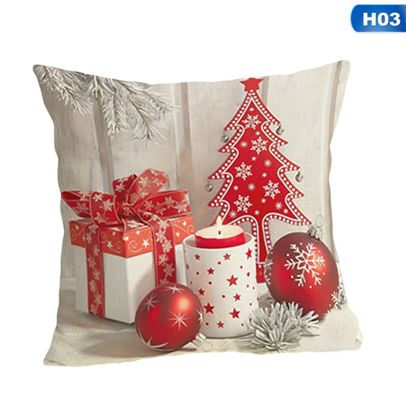 

Merry Christmas Decorations For Home Square Linen Cover Cushion New Christmas Gift Decoration Pillowcase Ball Pattern