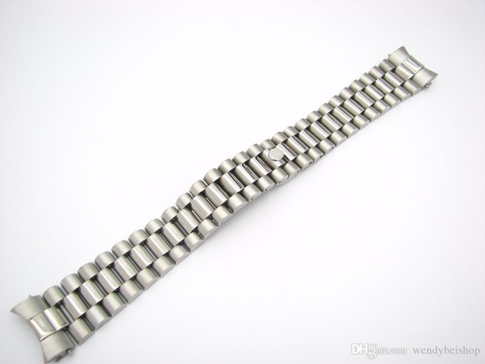 CARLYWET 20mm Wholesale Solid Curved End Screw Links Deployment Clasp Stainless Steel Wrist Watch Band Bracelet Strap-image-515775518