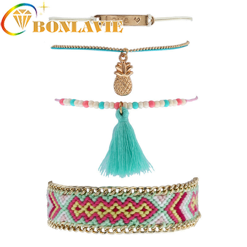 

Vintage Jewelry Bohemia Colorful Tassel Bracelet & Bangles Long Ethnic Charm Bracelets For Women Pulseras Mujer Gift