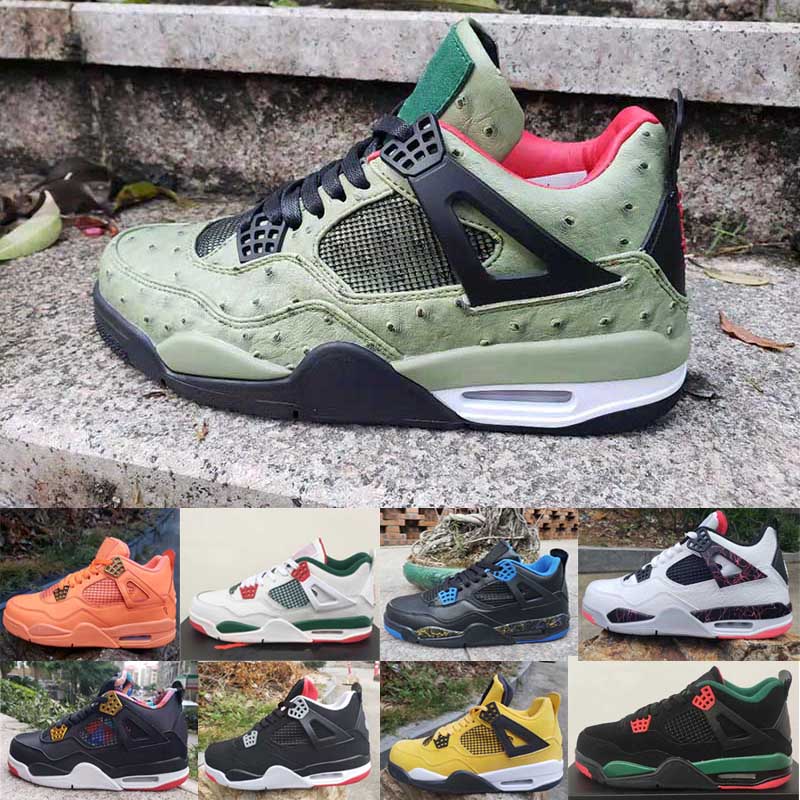 

Cheap New 4 4s Tattoo Singles Day Mens Basketball Shoes Travis Scotts Raptors White Cement Bred Motosports Blue men sports sneakers