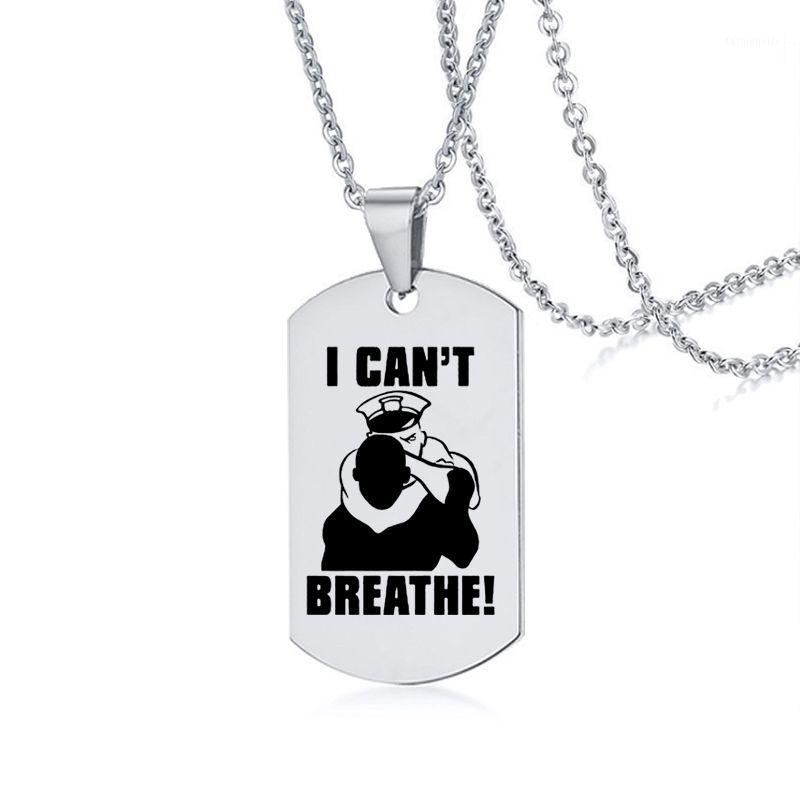 

I Can't Breathe Necklace American Protest Men and Women Black Lives Matter Pendant Necklaces Stainless Steel Necklace Badge1