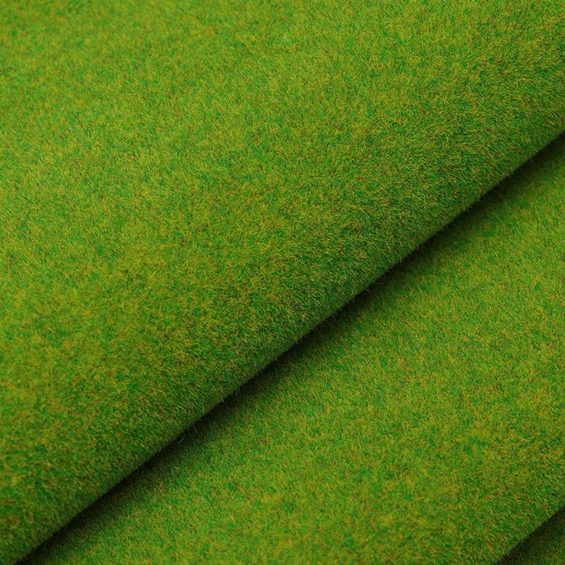 

2Pcs 50x100cm DIY Flocking Lawn Turf Paper Lawn Fake Grass Mat Building Train Sand Table Model Material Garden Decoration, Green
