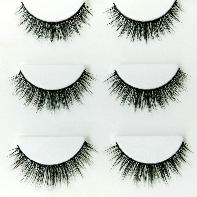 

YOKPN Short Style 3D Strip Lashes Natural Cross False Eyelashes Faux Real Fake Eye Lashes Quality Fibers Eyelash Extension Tools