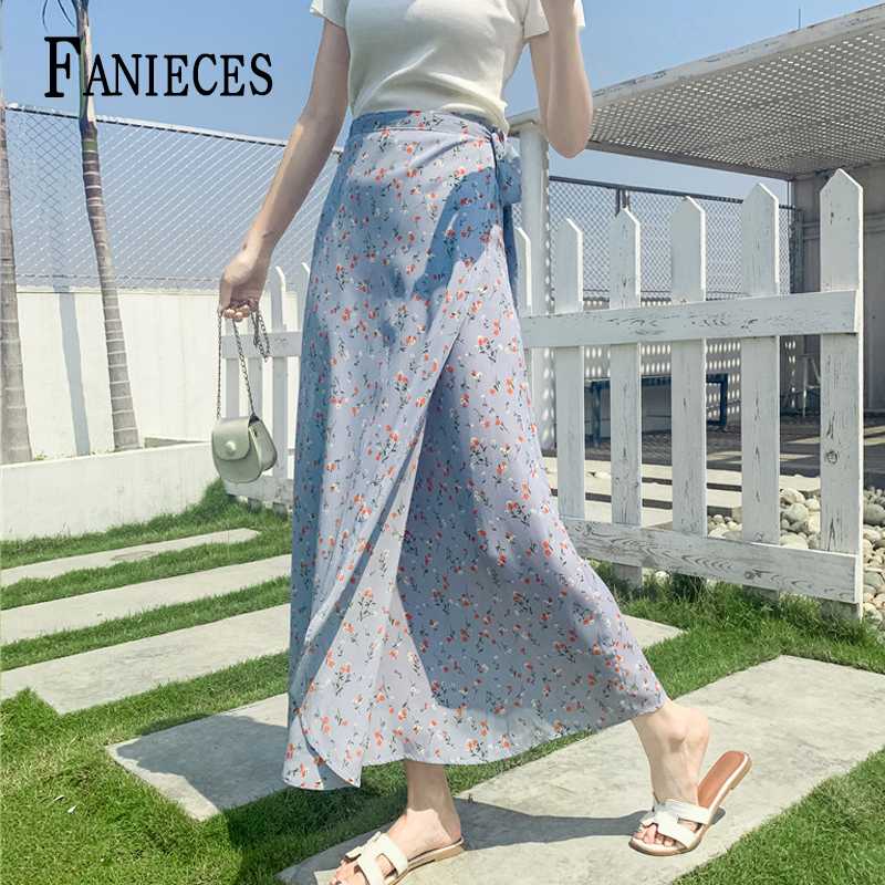 

16 colors Vintage Floral Print Beach Long Skirts Summer Autumn Women Korean wrap Streetwear Drawstring Midi Skirt streetwear, V11-8813heihong