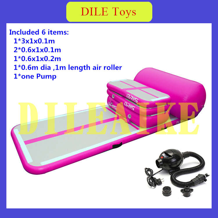 

Free Shipping A Set (Include 6 Pieces) Inflatable Air Track Cheerleading Gymnastics Air Mats + Free One Pump