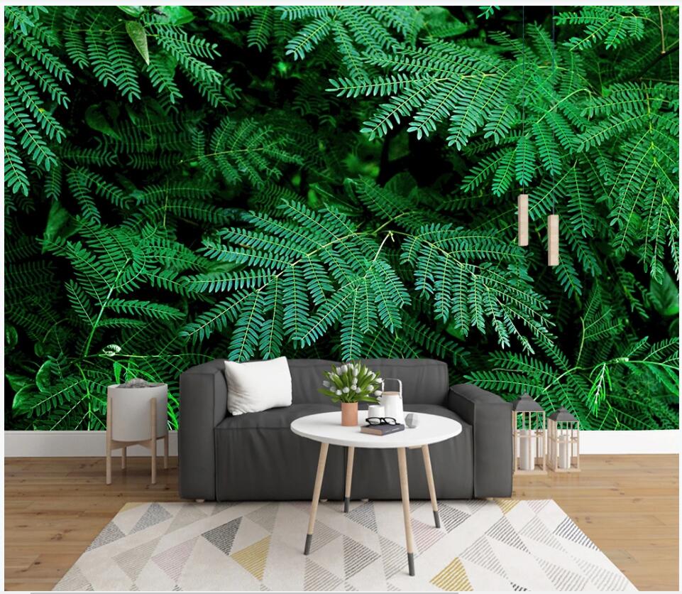 

WDBH 3d wallpaer custom photo mural on the wall Modern fresh green leaves scenery tv background decor living room wallpaper for walls 3 d, Non-woven
