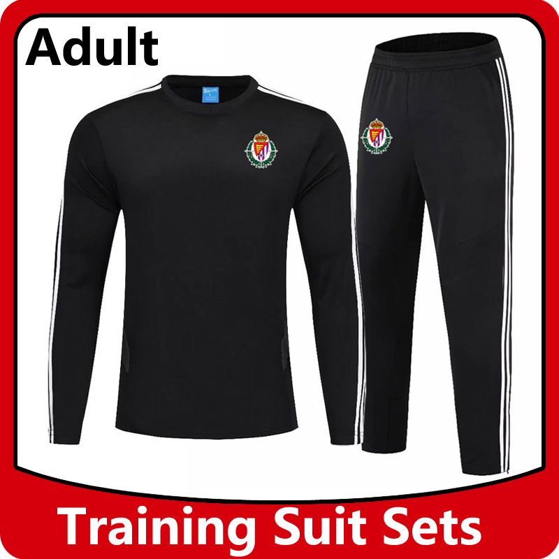 

real valladolid soccer Training tracksuits sets , real valladolid long sleeve Training sportswear coat Football jackets pants Running Sets, Black;blue