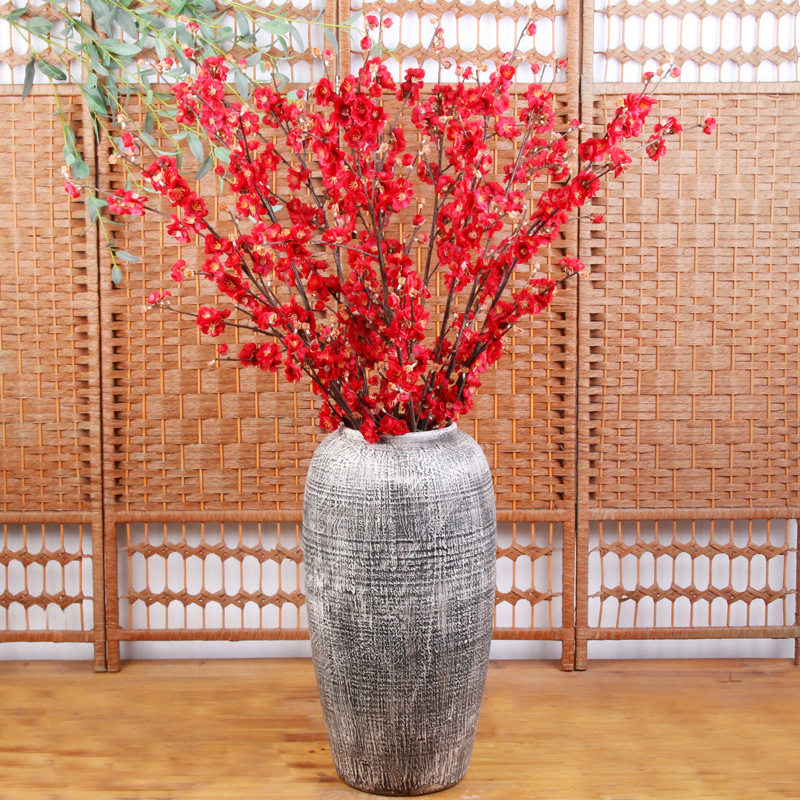 

3 pcs/lot 125cm Artificial Yellow Golden plum proud plum silk fake flowers wedding decoration flowers wall home decoration photography props, White
