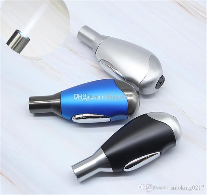 Portable Oval windproof lighter Metal Jet flame Torch lighters Windproof Micro Butane Torch cigar Lighter-image-541036633