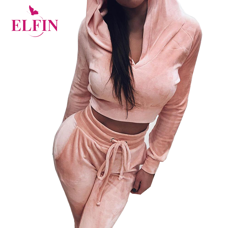 

Women Two Piece Outfits Harajuku Long Sleeve Hooded Top And Pants Womens Solid Autumn Winter Clothes 2020 SJ4943R, Pink