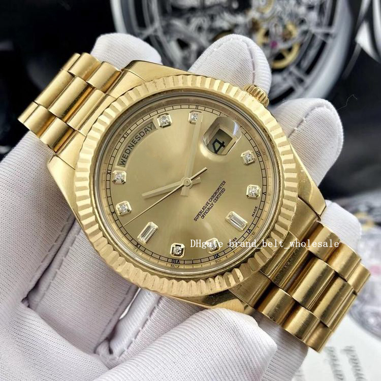 

2021 41mm Asia 2813 II Yellow Gold Men's Bracelet Watch 218238 Automatic Mens Watches