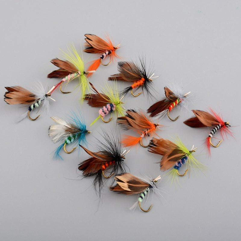 

2018 New 12pcs/set Fishing Lures Butter Fly Insects Different Style Salmon Flies Trout Single Dry Fly Fishing Baits Fishing Tackle