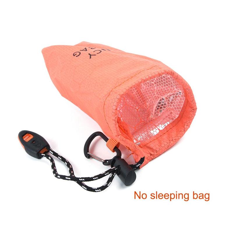 

Sleeping bag storage bag with whistle can carry a small round outer