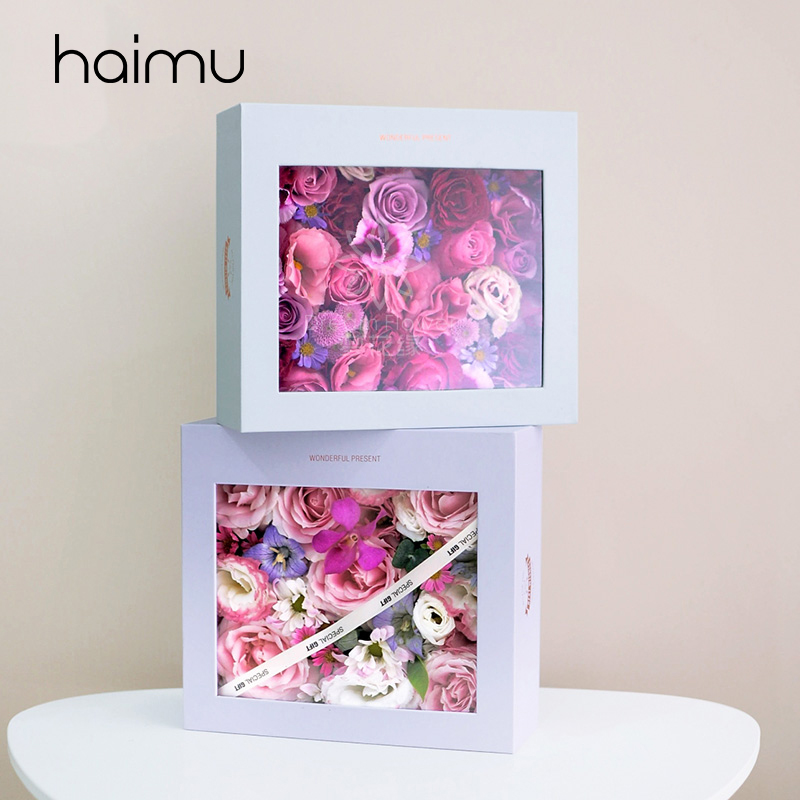 

Creative Rectangle Translucent Box Packaging Flower Boiuquet Box Wedding Favor Decoration Package Gifts Florist Boxes