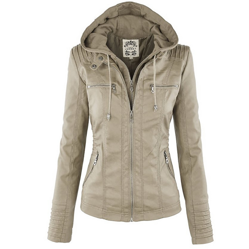 

Blackday Winter Faux Leather Jacket Women Casual Basic Coats Ladies Basic Waterproof Windproof Coats Plus Size 7XL, White