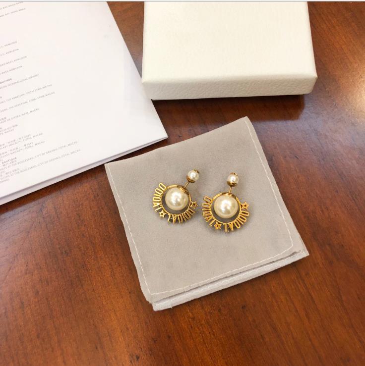 Petits et grands avant perle et arrière double face Boucles d'oreilles tendance de la personnalité de star tempérament féminin exagérées Boucles