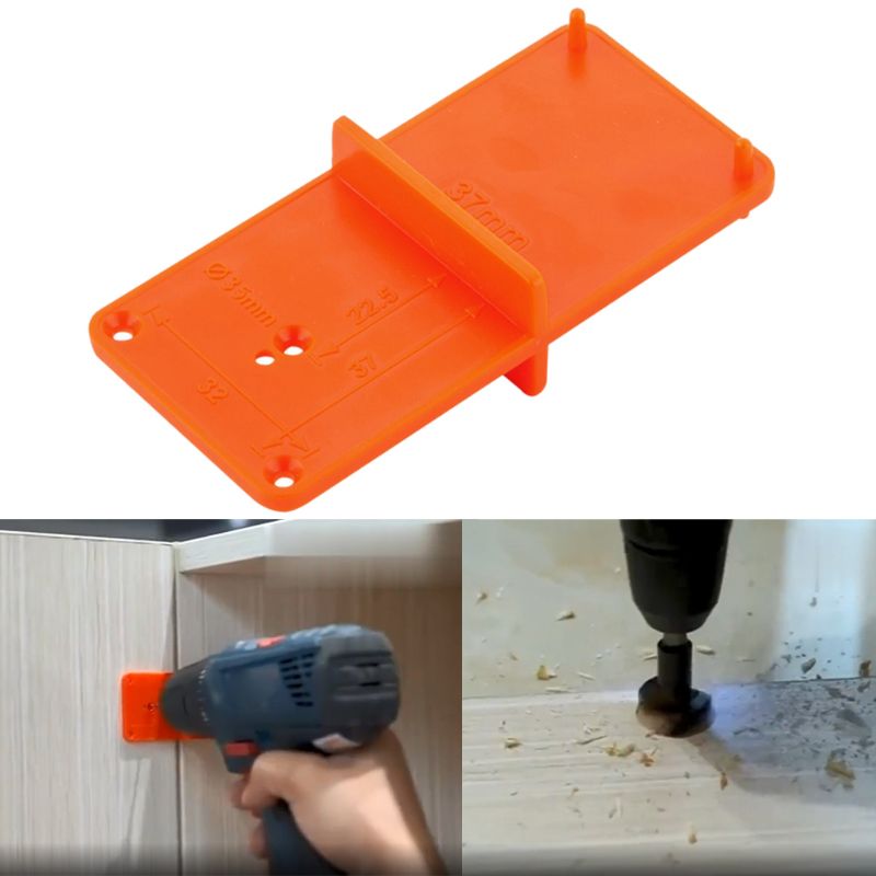 

35mm 40mm Hinge Hole Drilling Guide Locator Hole Opener template Door Cabinets DIY Tool For Woodworking tool orange/blue color