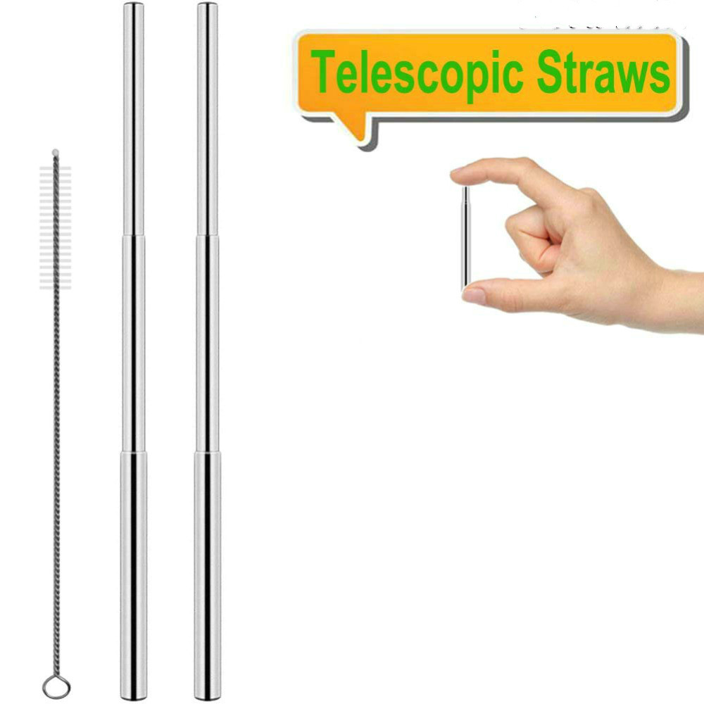 

2019 New Portable Stainless Steel Drinking Straw Travel Straw Reusable with Brush bar accessories
