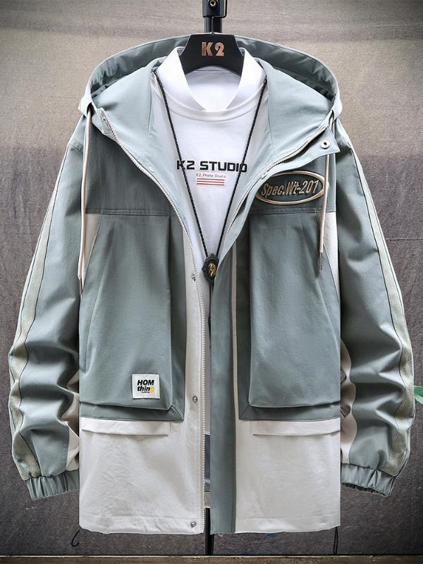 

New Jacket Mens Thick Hoodie Young Design Korean Casual Winter Hip Hop Coat Street Style Reflective Windbreaker Streetwear EE9JK