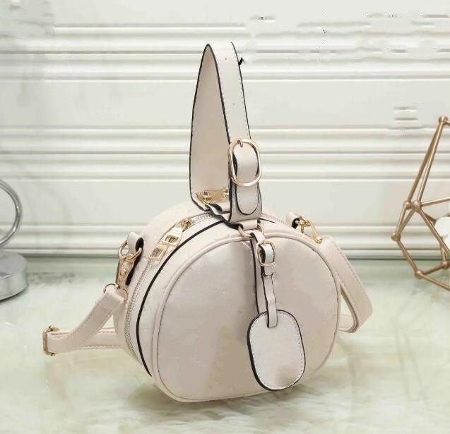 

New fashion ladies handbag shoulder bag round diagonal bag casual change clutch bag dark flower embossed totes, Black