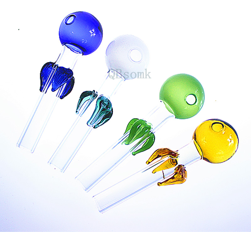

QBsomk glass oil burner pipes Colored Glass Water Pipe Bubbler Pyrex Oil Burner Glass Pipe Smoking Water Hand Pipe Tobacco