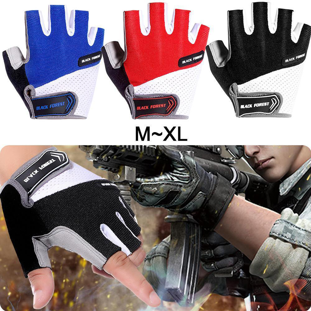 

1Pair Half Finger Cycling Gloves Anti-Slip Gel Bicycle Riding Gloves Anti Slip Mountain Bike Glove Anti Shock Sport Cycling, Blue