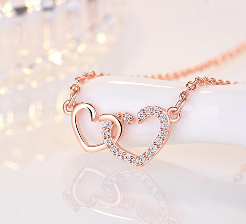 High Quality Austrian Crystal Diamond Love Heart Pendant Necklaces Fashion Class Women Girls Lady Elements Necklace Jewelry-image-476356698
