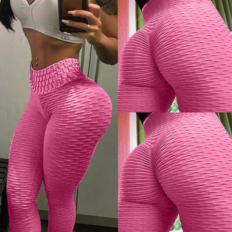 

Seamles high waist Push Up Running yogaes pants Women Fashion Casual Sports Workout Fitness Exercise Pants Athletic Trousers, Pink