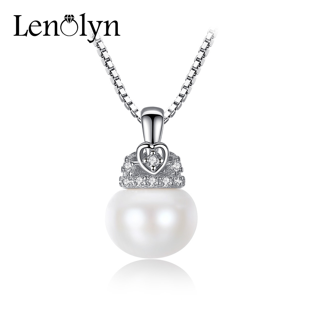 100/% Genuine 6-7mm White Freshwater Pearl Flower 18KWGP Pendant Chain Necklace