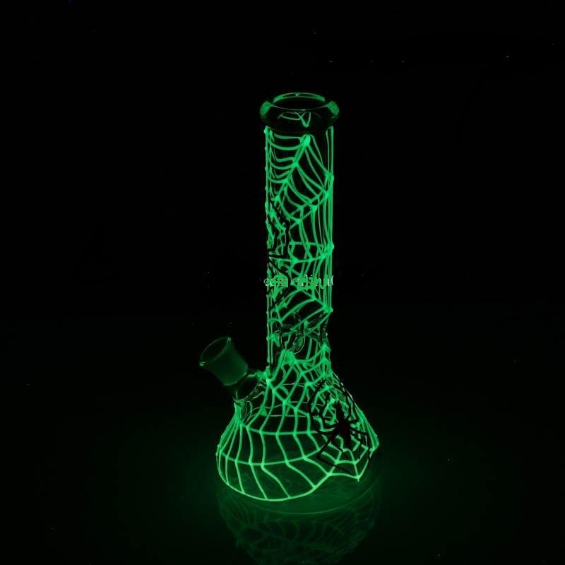 

Glow in the Dark Bongs Luminous Heavy Thick Glass Beaker Bong Spider Classic Dab Rig Glowing Water Pipe Oil Rigs 10.2 Inches
