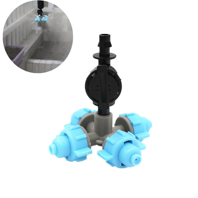 

50pcs Fogger and Cross Misting Sprinkler With 1/4inch Water Antidrip Cooling Hanging Sprinkler Micro Drip Irrigation, As pic
