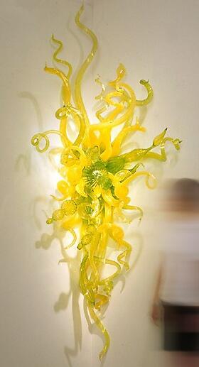 

Green Color Handmade Blown Lamps Good Price Craft Artistic Home Decorative Fascination Glass Wall Sconce
