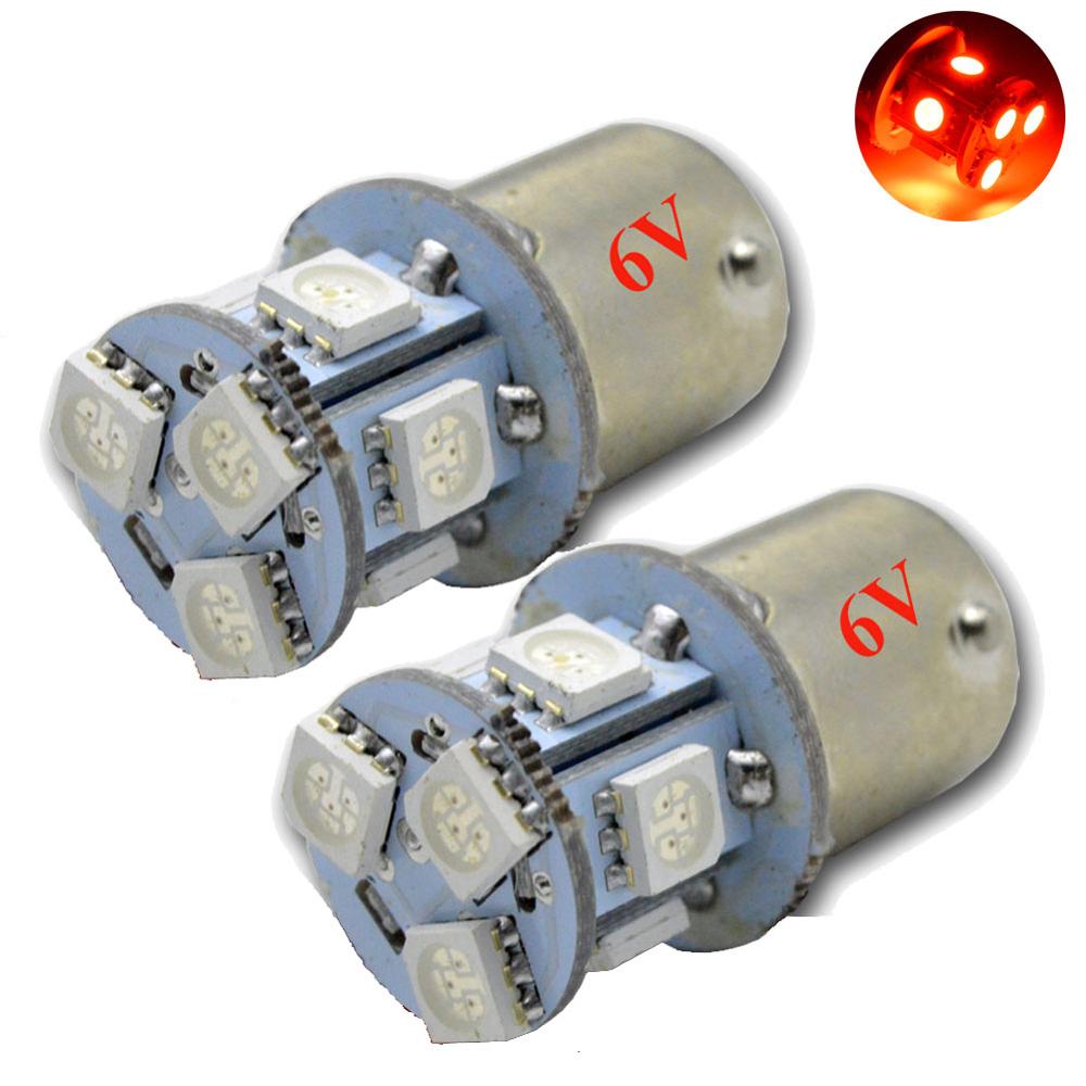 

4pcs Red p21w led 8SMD 1156 ba15s 6v 12v 24v DRL bulb RV Trailer Truck car styling Light parking Auto led Car lamp, As pic